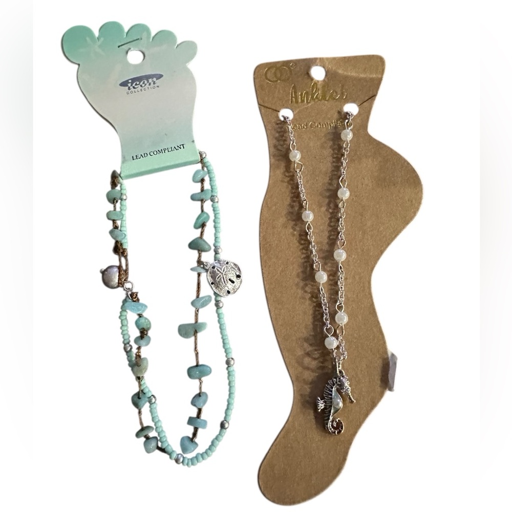 2  Ankle Bracelets, beach themed, new with tags